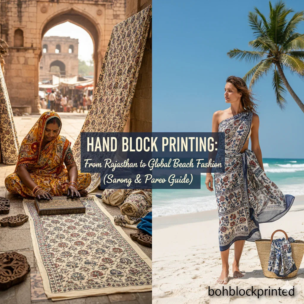 Hand Block Printing: From Rajasthan to Global Beach Fashion (Sarong & Pareo Guide) - Bohoblockprinted