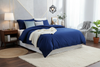 Deep Navy Blue Cotton Duvet Cover Set – 100% Soft Cotton, Breathable & Elegant Bedding with Button Closure