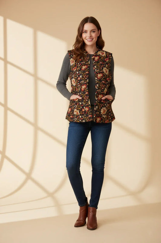 Handblock Printed Cotton Quilted Jacket - Bohoblockprinted