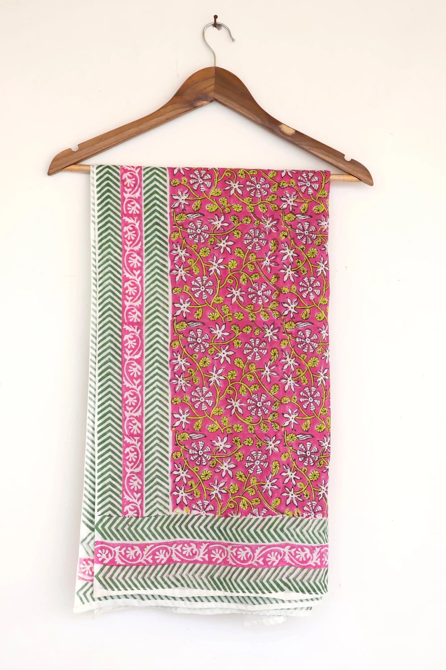 Pink Hand Block Printed Cotton Sarong - Bohoblockprinted