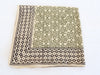 Olive green floral block print cotton bandana