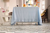 Premium Sky Blue Linen Table Cover - Bohoblockprinted