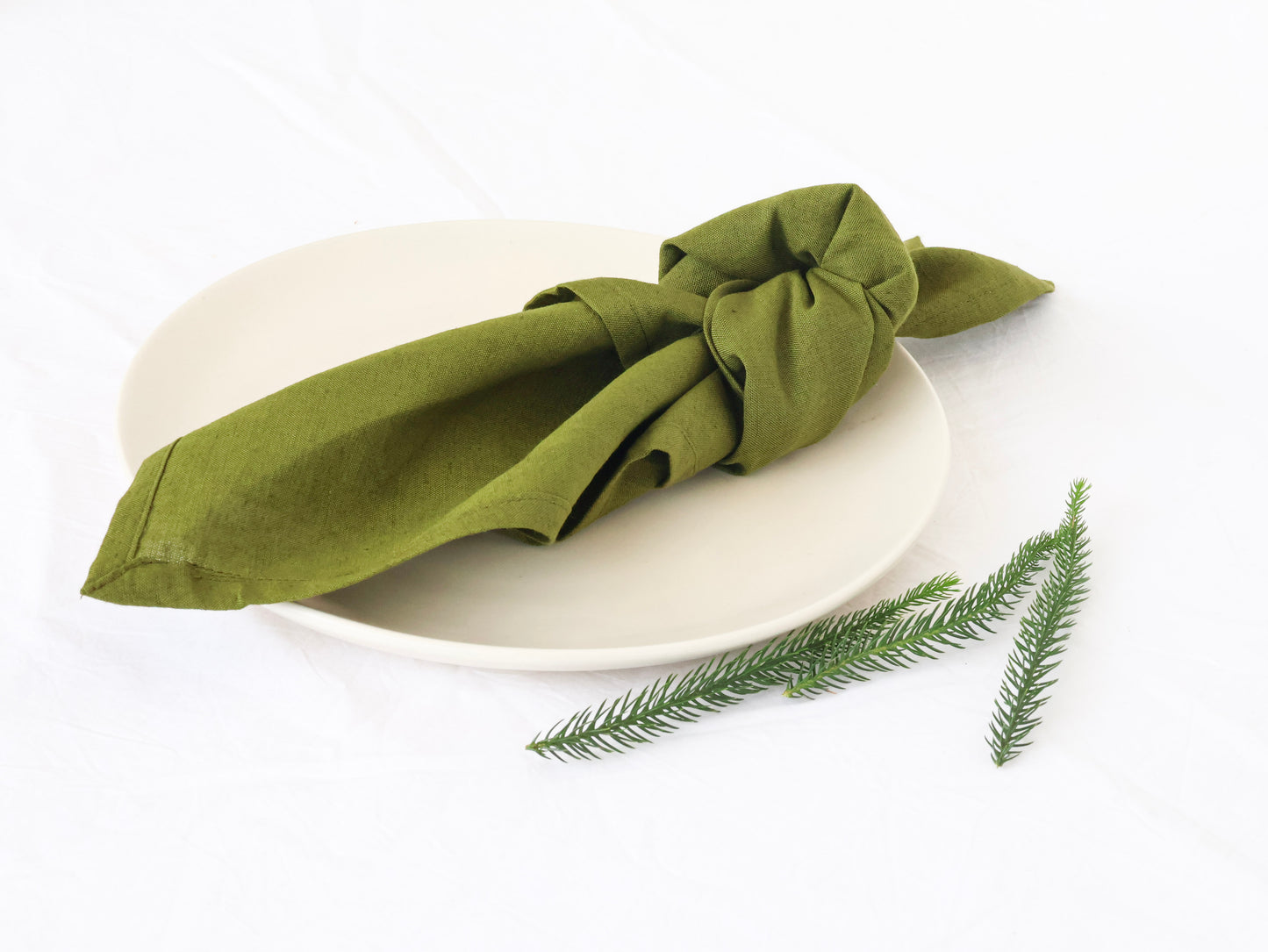 Olive Green Cotton Dinner Napkin – Soft, Reusable & Eco-Friendly Table Linen - Bohoblockprinted