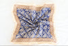 Hand Block Printed Blue Floral Cotton Bandana