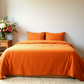Rust Orange Cotton Duvet Cover Set | 100% Pure Cotton Bedding