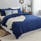 Deep Navy Blue Cotton Duvet Cover Set – 100% Soft Cotton, Breathable & Elegant Bedding with Button Closure