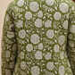 Olive Green Hand Block Printed Cotton Quilted Jacket - Bohoblockprinted