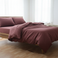Solid Maroon Cotton Duvet Cover Set | Button Closure Bedding