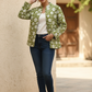 Olive Green Hand Block Printed Cotton Quilted Jacket - Bohoblockprinted