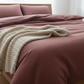 Solid Maroon Cotton Duvet Cover Set | Button Closure Bedding