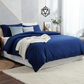 Deep Navy Blue Cotton Duvet Cover Set – 100% Soft Cotton, Breathable & Elegant Bedding with Button Closure