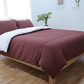 Solid Maroon Cotton Duvet Cover Set | Button Closure Bedding
