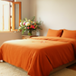 Rust Orange Cotton Duvet Cover Set | 100% Pure Cotton Bedding