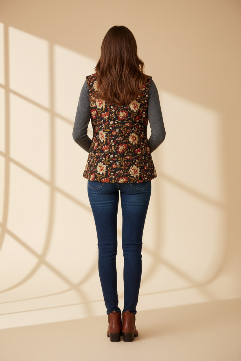 Handblock Printed Cotton Quilted Jacket