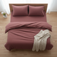 Solid Maroon Cotton Duvet Cover Set | Button Closure Bedding