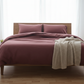 Solid Maroon Cotton Duvet Cover Set | Button Closure Bedding