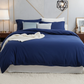 Deep Navy Blue Cotton Duvet Cover Set – 100% Soft Cotton, Breathable & Elegant Bedding with Button Closure