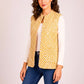 Hand Block Printed Cotton Quilted Jacket – Mustard Floral Motif - Bohoblockprinted