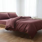 Solid Maroon Cotton Duvet Cover Set | Button Closure Bedding