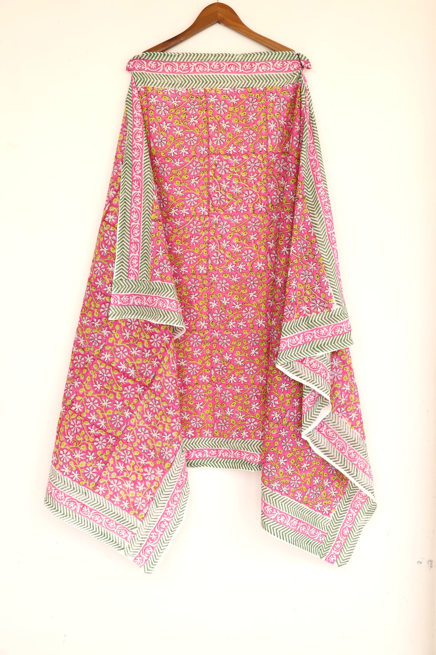 Pink Hand Block Printed Cotton Sarong