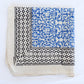 Blue Block Printed Cotton Bandana | Boho Floral & Geometric Scarf