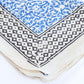 Blue Block Printed Cotton Bandana | Boho Floral & Geometric Scarf