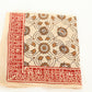 Red Border Floral Hand Block Printed Cotton Bandana – Boho Style Scarf