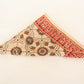 Red Border Floral Hand Block Printed Cotton Bandana – Boho Style Scarf