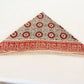 Artisan handmade cotton bandana with leafy border design