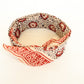 Artisan handmade cotton bandana with leafy border design