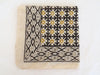 Hand block printed cotton bandana in black and mustard