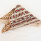Hand block printed beige and red cotton bandana with tribal motifs,