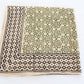 Olive green floral block print cotton bandana