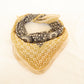 Hand block printed mustard and black geometric bandana