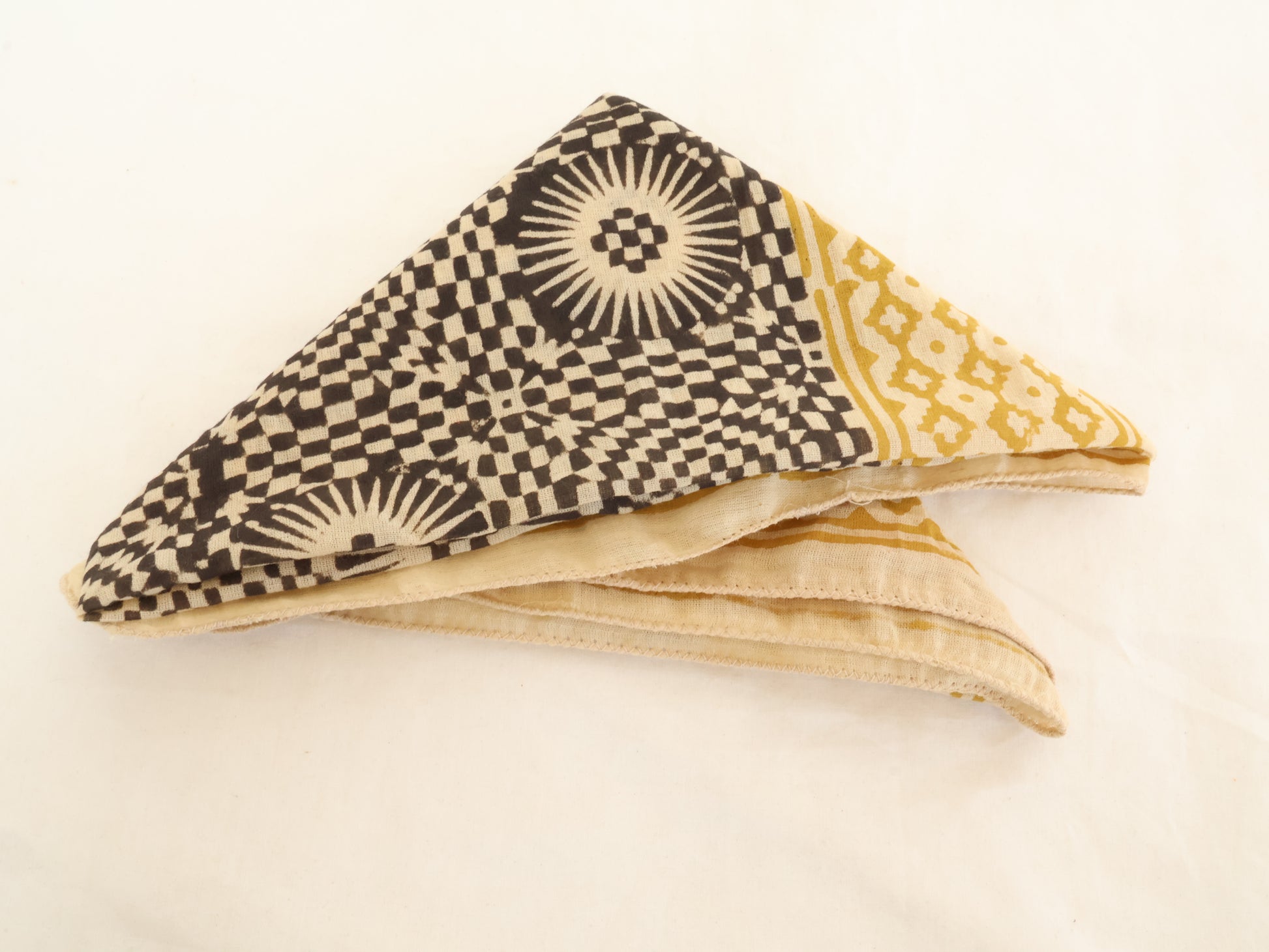 Indian handmade mustard yellow bandana