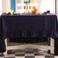 Navy Blue Linen Tablecloth