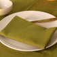 Olive Green Ruffled Cotton Tablecloth