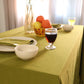 Olive Green Ruffled Cotton Tablecloth