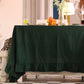Forest Green Ruffled Cotton Tablecloth