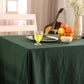 Forest Green Ruffled Cotton Tablecloth