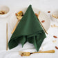 Handmade Forest Green Napkin – 100% Cotton, Reusable Cloth Napkin for Table Setting - Bohoblockprinted