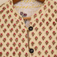 Handblock Printed Cotton Quilted Jacket – Cream with Floral Motif