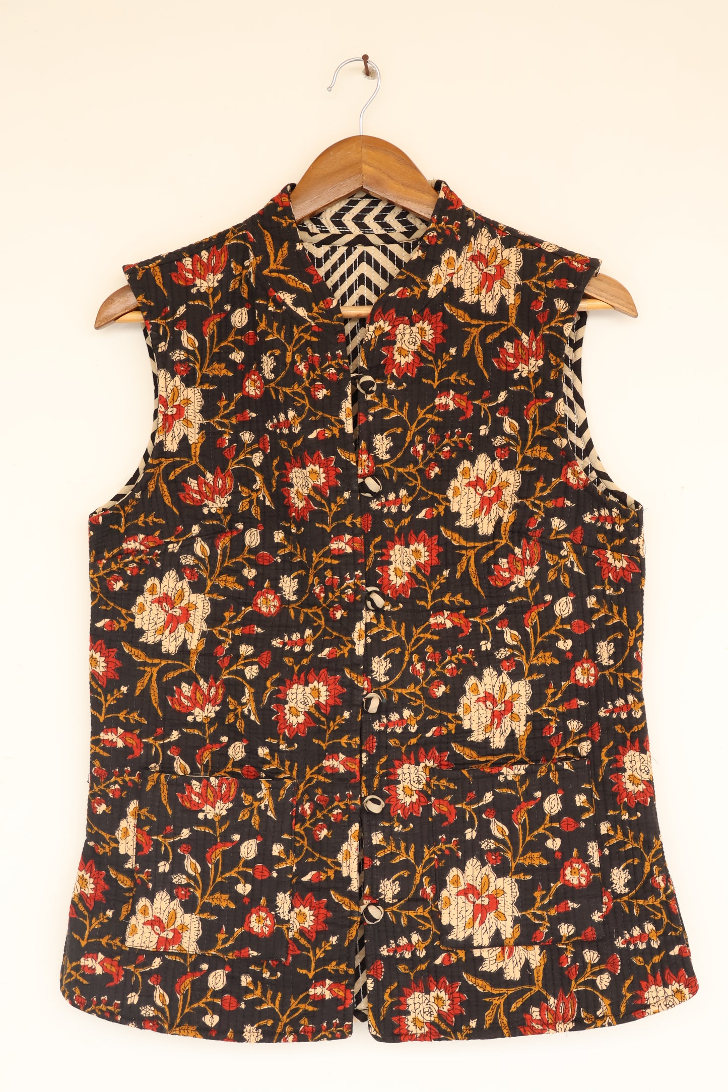 Handblock Printed Cotton Quilted Jacket
