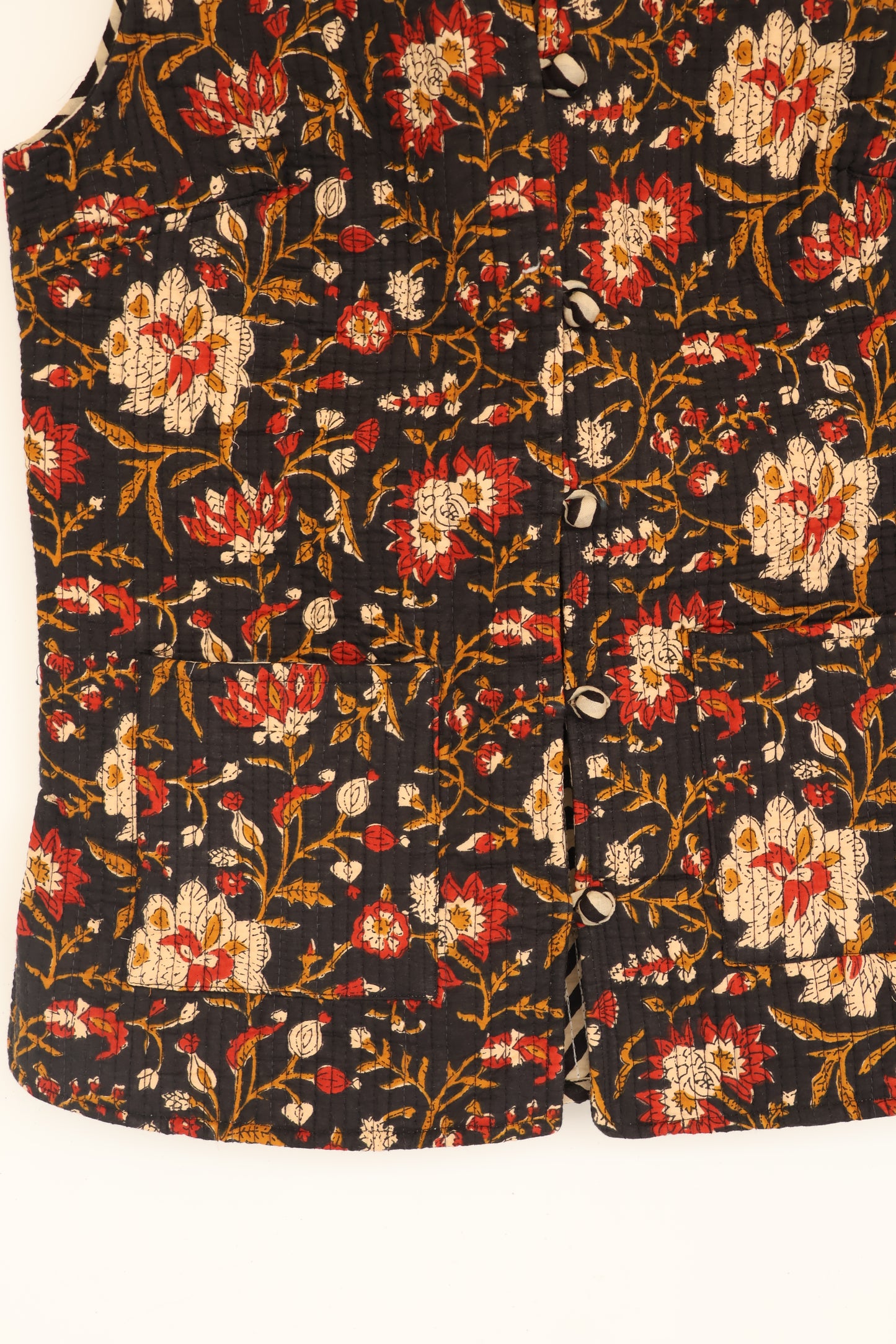 Handblock Printed Cotton Quilted Jacket