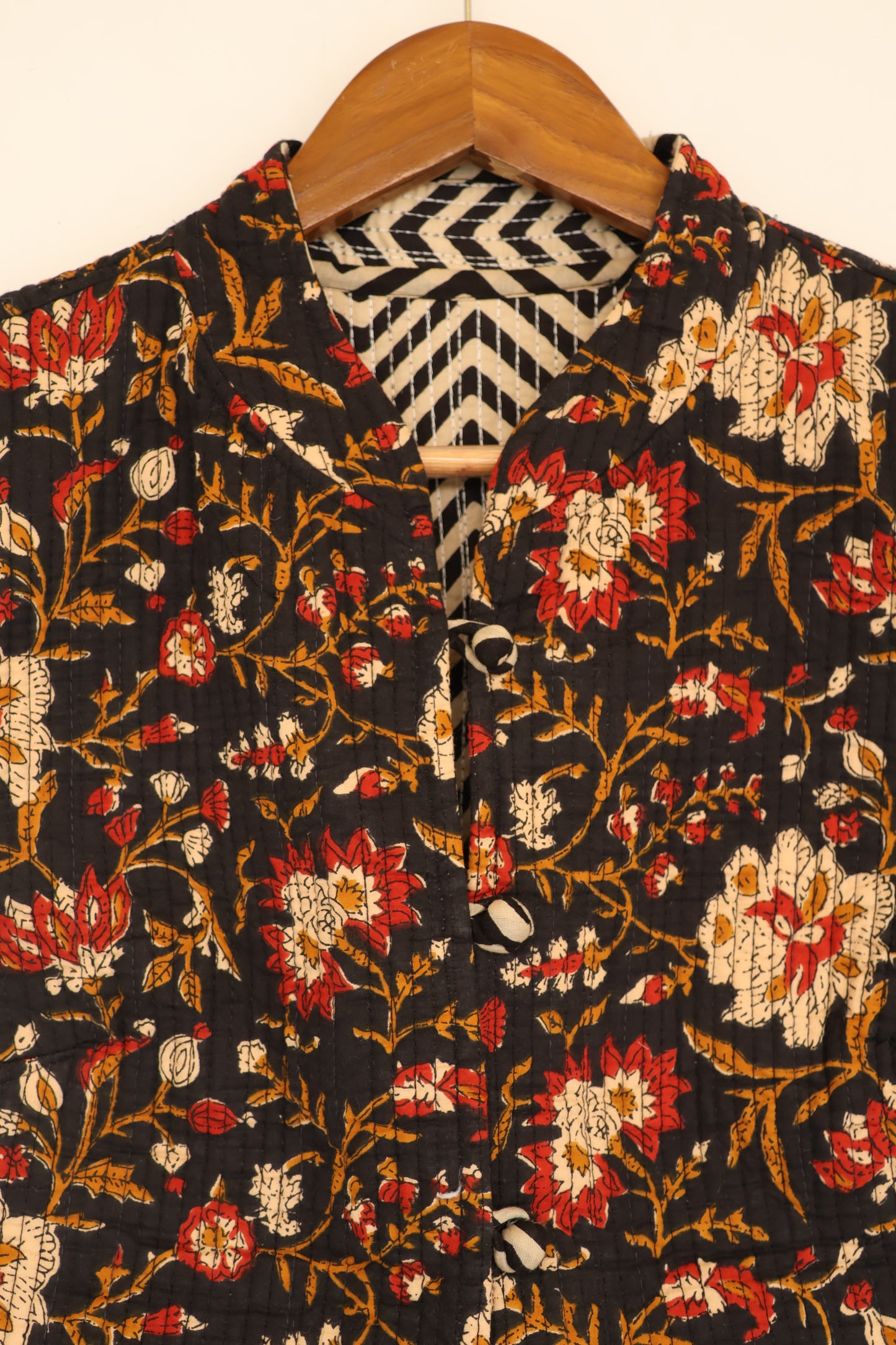 Handblock Printed Cotton Quilted Jacket