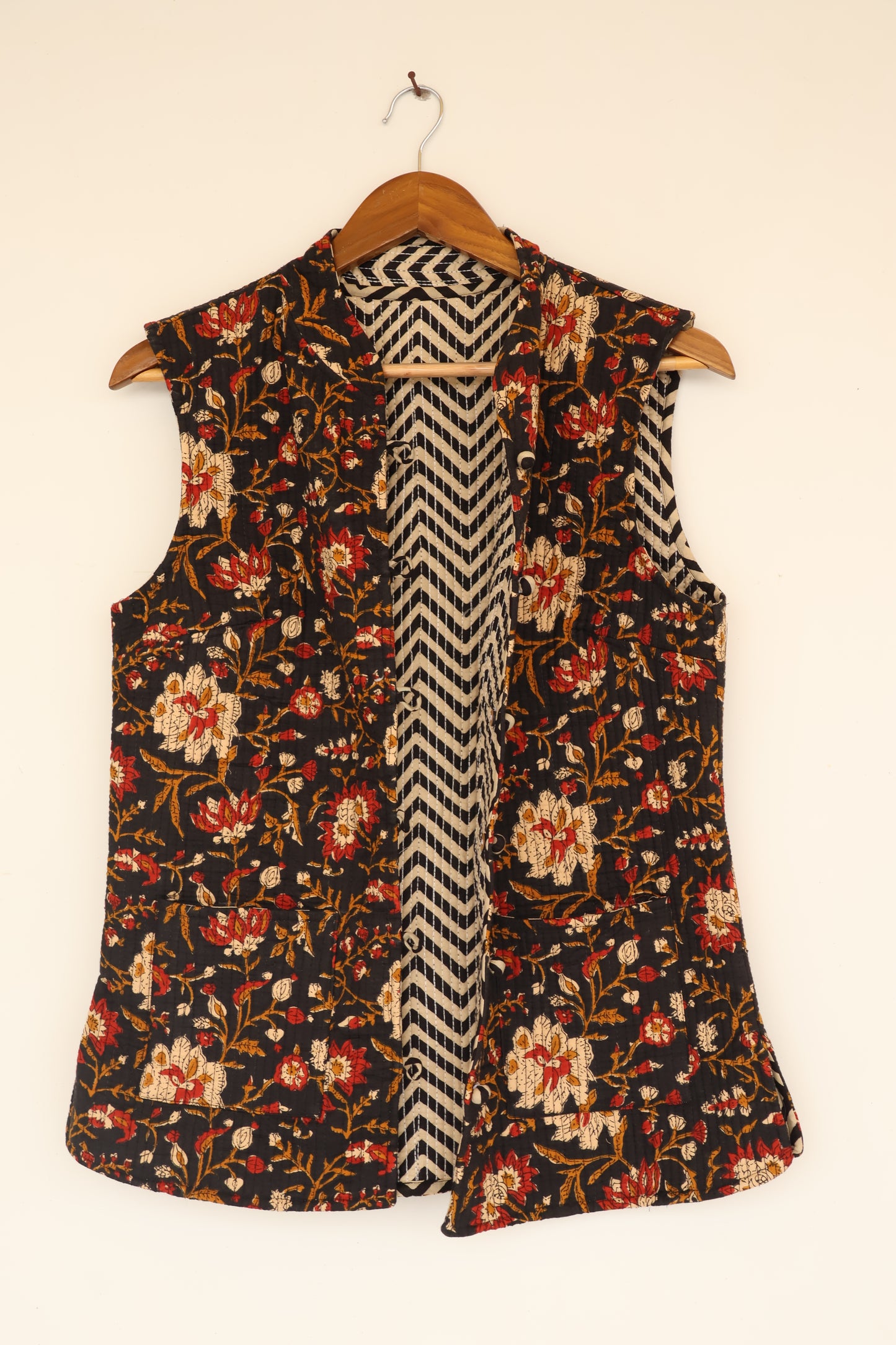 Handblock Printed Cotton Quilted Jacket