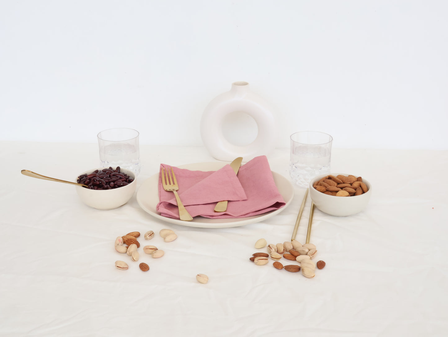 Rose Pink Table Napkin – 100% Cotton Reusable Dinner Napkin for Modern Dining - Bohoblockprinted