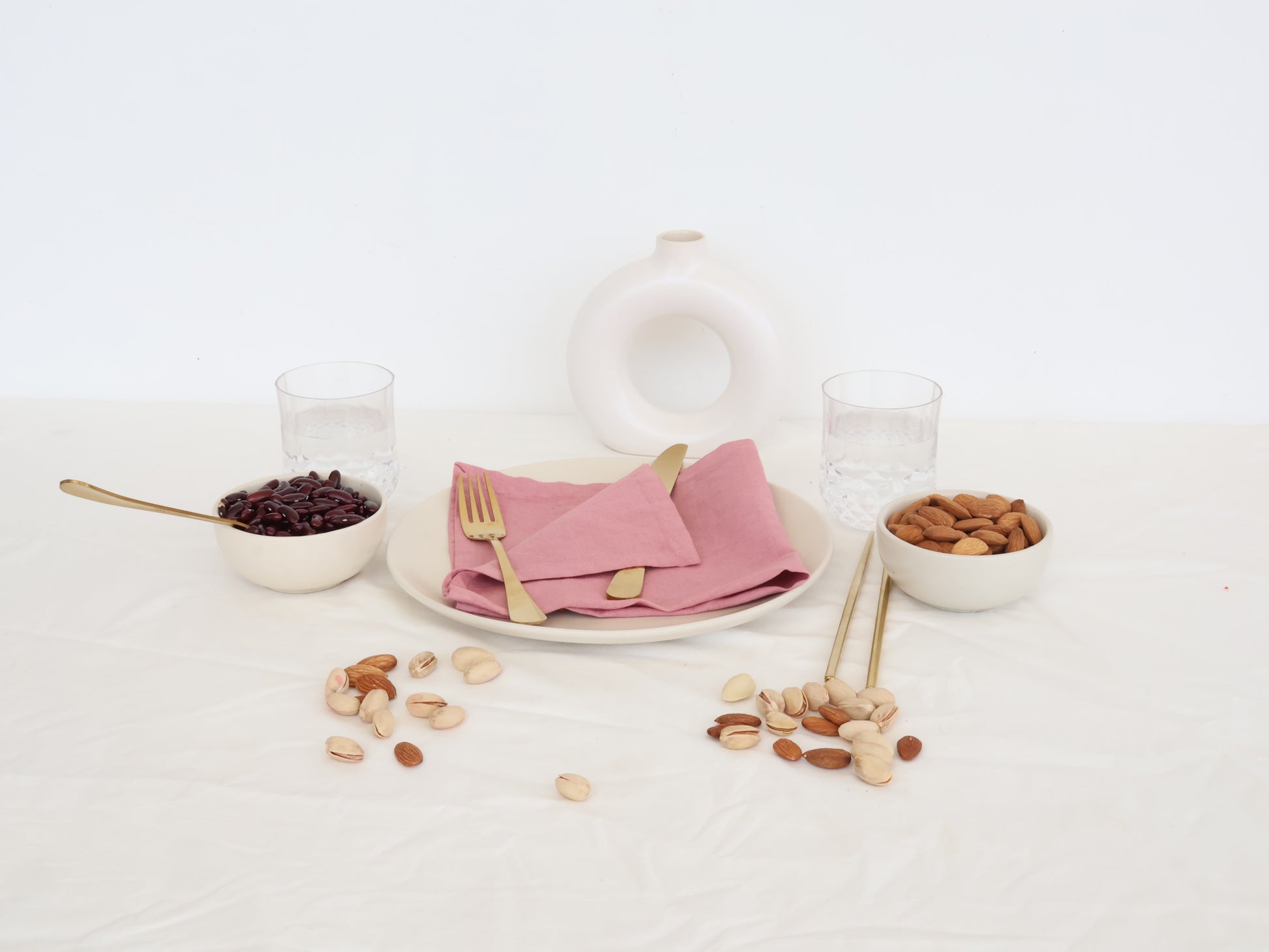 Rose Pink Table Napkin – 100% Cotton Reusable Dinner Napkin for Modern Dining - Bohoblockprinted