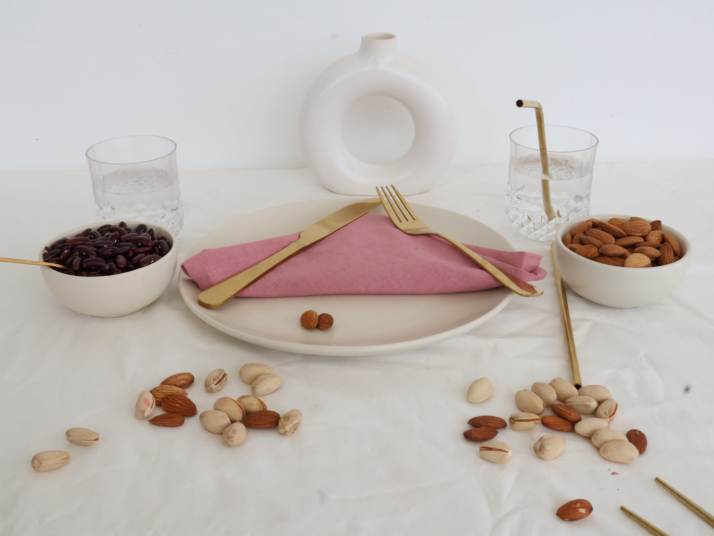 Rose Pink Table Napkin – 100% Cotton Reusable Dinner Napkin for Modern Dining - Bohoblockprinted