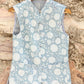 Hand Block Printed Floral Cotton Quilted Jacket – Sky Blue - Bohoblockprinted